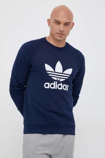 Bavlnená mikina adidas Originals pánska, tmavomodrá farba, s potlačou