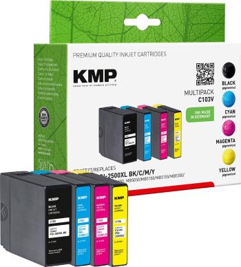 KMP Ink náhradný Canon PGI-2500XL kompatibilná kombinované balenie čierna, zelenomodrá, purpurová, žltá C103V 1565,0050