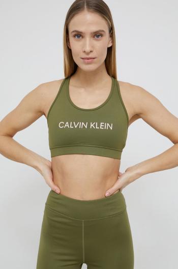 Podprsenka Calvin Klein Performance zelená farba, jednofarebná