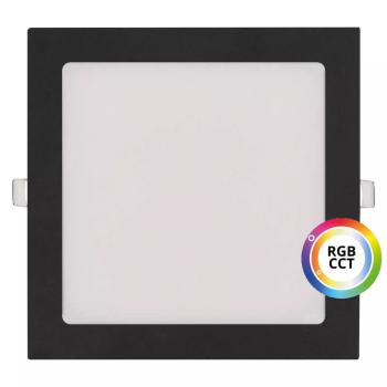 T-LED Čierny vstavaný LED panel hranatý 225 x 225mm 27W 24V RGB+CCT 102344