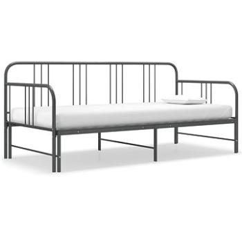 Shumee Rám vysúvacej postele/pohovky sivý kovový 90 × 200 cm, 324754
