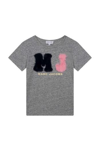 Detské bavlnené tričko Marc Jacobs šedá farba,