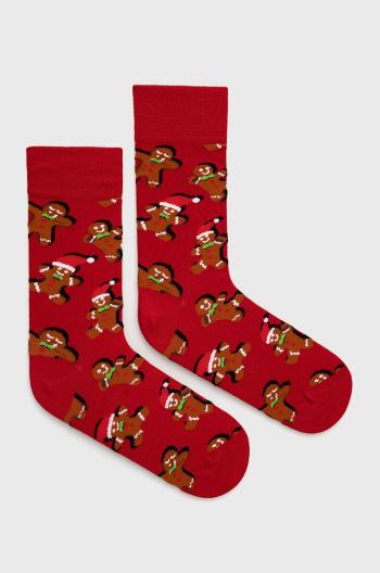 Ponožky John Frank pánske, červená farba