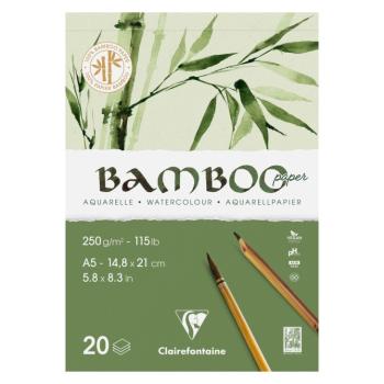 CLAIREFONTAINE BAMBOO - Aquarelový blok s bambusovým papierom A5 (20 listov)