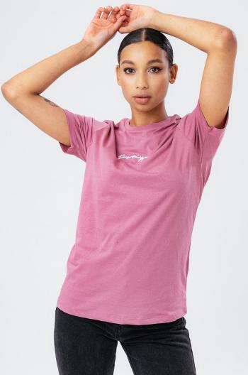 Bavlnené tričko Hype ružová farba,