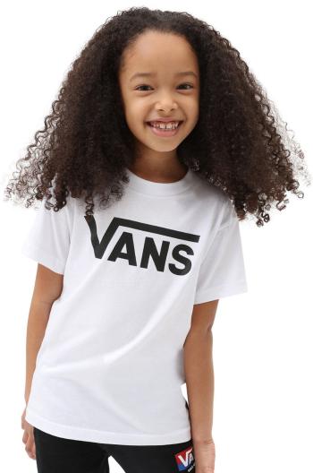 Detské bavlnené tričko Vans biela farba, s potlačou