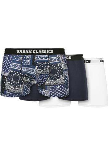 Urban Classics Organic Boxer Shorts 3-Pack bandana navy+navy+white - XS