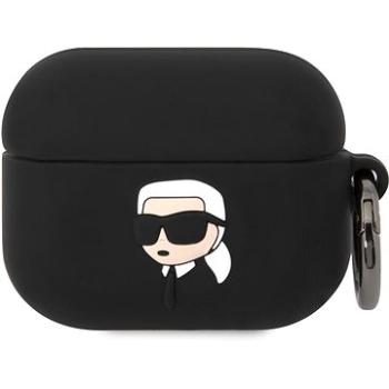 Karl Lagerfeld 3D Logo NFT Karl Head Silikónové Puzdro na Airpods Pro Black (KLAPRUNIKK)