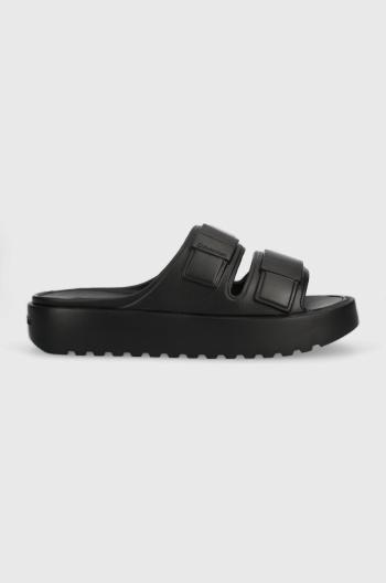 Šľapky Calvin Klein DOUBLE STRAP SLIPPER pánske, čierna farba, HM0HM00967