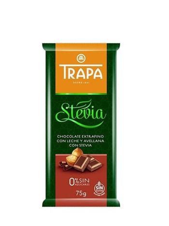 Mliečna čokoláda so stéviou a orieškami TRAPA 75 g