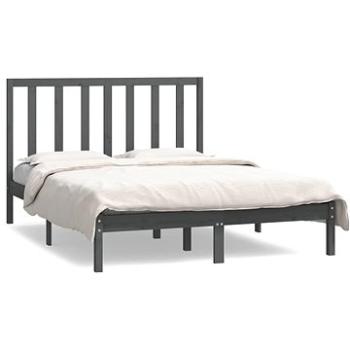 Rám postele sivý masívna borovica 140 × 190 cm, 3106620