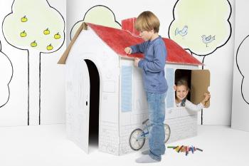 Detský kartónový domček s komínom Housie