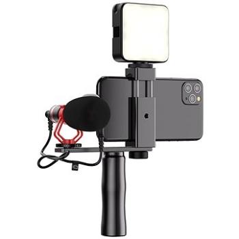 Apexel video rig s mikrofónom a led svetlom (APL-VG01-ML)