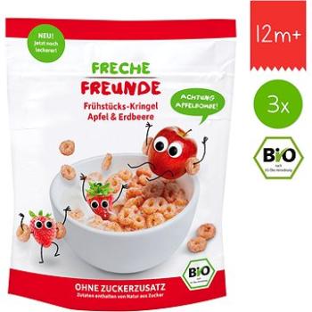 Freche Freunde BIO Cereálie – Chrumkavé krúžky – Jablko a jahoda 3× 125 g (0745125186702)