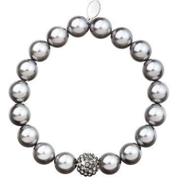 EVOLUTION GROUP Light grey perlový náramok dekorovaný kryštálmi Swarovski  33074.3 (Ag925/1000, 23,0 (8590962333244)