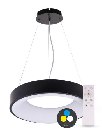 T-LED SMART TUYA Čierne závesné LED svietidlo guľaté 380mm 32W CCT s DO 105566