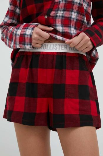 Pyžamové šortky Hollister Co. dámske, červená farba,