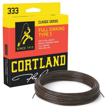 Cortland muškárska šnúra 333 classic full sinking type 3 brown fresh salt 90 ft - wf7s