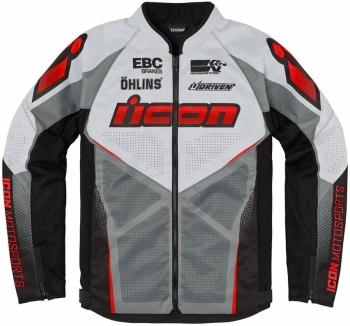 ICON - Motorcycle Gear Hooligan Ultrabolt™ Jacket Red XL Textilná bunda