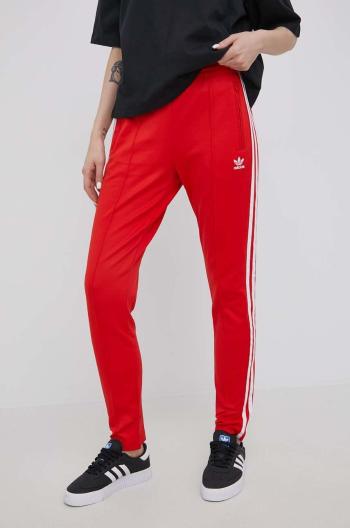 Nohavice adidas Originals HF1992 dámske, červená farba, s nášivkou