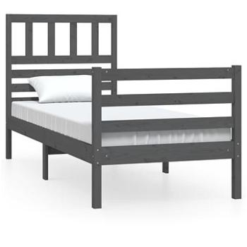 Rám postele sivý masívne drevo 100 × 200 cm, 3101080