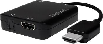 LogiLink CV0106  adaptér [1x HDMI zástrčka - 1x HDMI zásuvka, Toslink zásuvka (ODT)] čierna