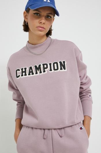 Mikina Champion dámska, fialová farba, jednofarebná