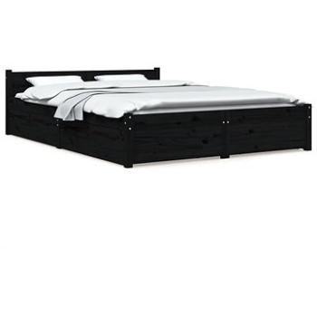 Rám postele so zásuvkami čierny 120 × 190 cm Small Double, 3103543