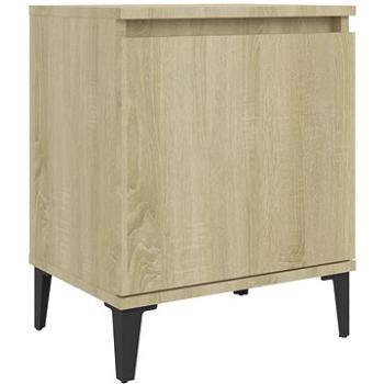 SHUMEE Nočný stolík s kovovými nohami dub sonoma 40 × 30 × 50 cm, 805839