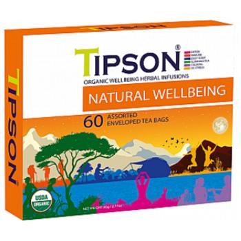TIPSON Variácia bylinných čajov pre wellness životný štýl BIO 60 sáčkov