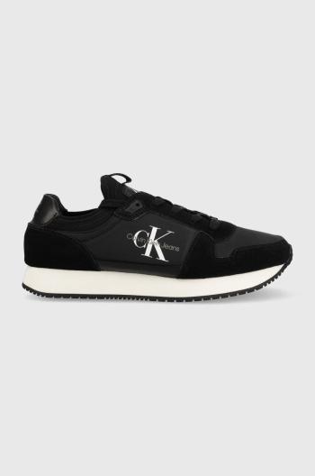 Tenisky Calvin Klein Jeans Ym0ym00553 Runner Sock Laceup Ny-lth čierna farba