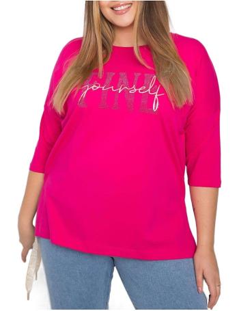 Neónovo ružové dámske tričko s nápisom vel. ONE SIZE