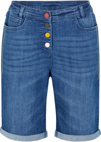 Komfortné strečové džínsové bermudy s vyšívkou a pohodlným pásom