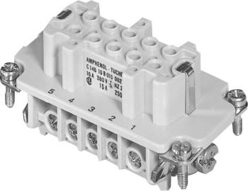 Amphenol C146 10B010 002 1-1 konektorová vložka, zásuvka Heavy | mate® C146 Počet kontaktov 10 + PE 1 ks