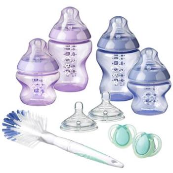 Tommee Tippee súprava dojčenských fľaštičiek C2N s kefkou Purple (5010415227393)