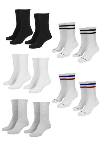 Urban Classics Sporty Socks 10-Pack blk/wht/gry+wht/nvy/rd+wht/blk - 39–42