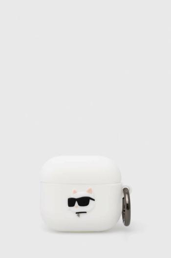 Puzdro na airpod Karl Lagerfeld AirPods 3 cover biela farba