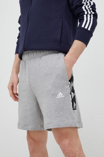 Bavlnené šortky adidas šedá farba, melanžové