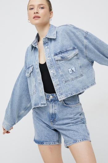 Rifľová bunda Calvin Klein Jeans dámska, prechodná, oversize