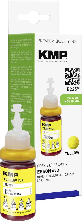 KMP Ink refill náhradný Epson 673, T6734, C13T67344A kompatibilná  žltá E225Y 1639,0009