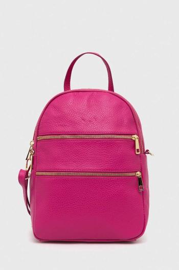 Kožený ruksak Answear Lab Dámsky, ružová farba, malý, jednofarebný