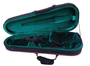 PETZ Short, extra-light violin case made of high-densityfoam, green interior