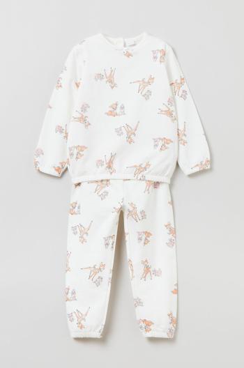 Pyžamo pre bábätká OVS biela farba, vzorovaná