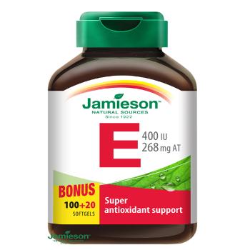 Jamieson Vitamín E 400 IU výživový doplnok, 120 cps