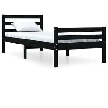 Rám postele čierny masívne drevo 90 × 190 cm Single, 814788