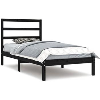 Rám postele čierny masívna borovica 100 × 200 cm, 3104927