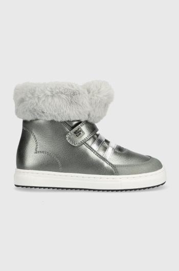 Detské zimné kožené topánky Garvalin šedá farba