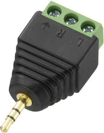 jack konektor 2.5 mm TRU COMPONENTS stereo zástrčka, rovná, pólů 3, čierna, 1 ks