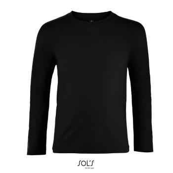 SOL'S Detské tričko s dlhým rukávom Imperial - Čierna | 8 rokov (118/128)