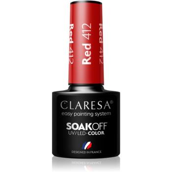 Claresa SoakOff UV/LED Color Take Me To The River gélový lak na nechty odtieň Red 412 5 g